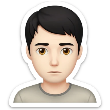 black haired ugly man sticker