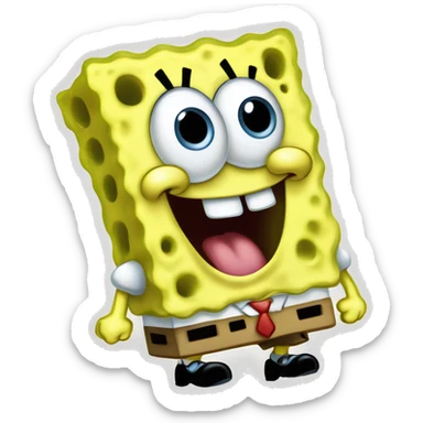 Cartoonish SpongeBob cute and happy SpongeBob SquarePants kawaii sticker
