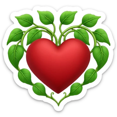dark red heart with vines sticker