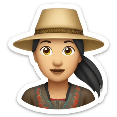 Kyrgyz woman with national hat sticker