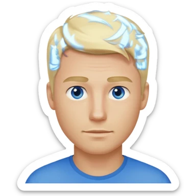 A guy with blonde hair and blue eyes that looks masculine sticker
