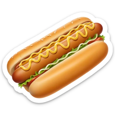 Hot dog with long white onions and spicy mustard on top sticker
