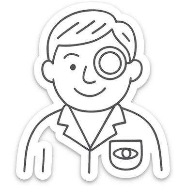 An eye doctor emoji with a black color sticker