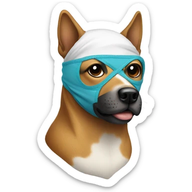 Dog with ski mask sticker