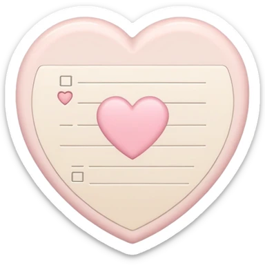 Pale beige to do list with pastel pink heart in the centre  sticker