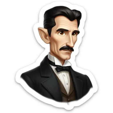 Nikola Tesla Disney art styles sticker
