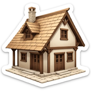 A wooden house inspired by Lycian architecture, built with traditional interlocking joinery and no nails sticker