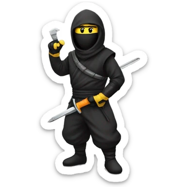 ninja with iphone and screwdriver sticker