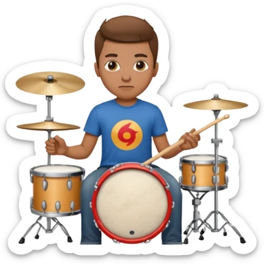 drummer at drum kit sticker