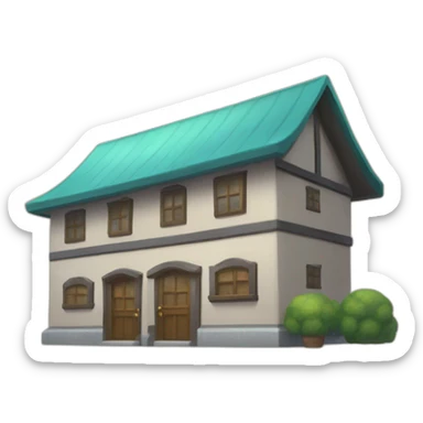 Icon of an auction house from Pokemon, stylistic features from Pokemon should be present and it is clear that auctions are held there sticker