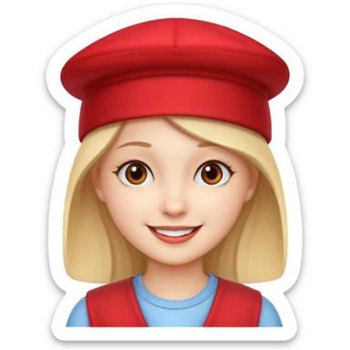 red hat girl sticker