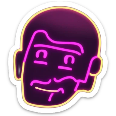 Juicy booty main focus - neon sign style man sticker