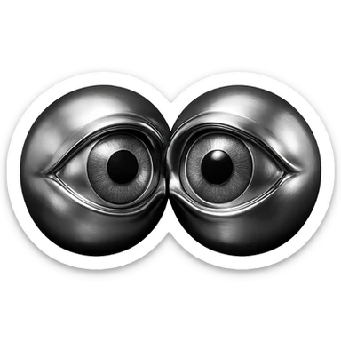 anatomically correct human eyes touching each other in chrome style sticker