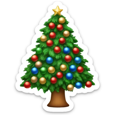 Christmas tree filled with balls sticker