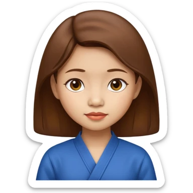 Tiny Vietnamese woman with brown hair  sticker