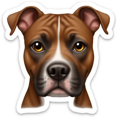 Brown English staffy sticker
