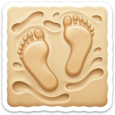 inner child baby footsteps on sand sticker