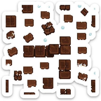 Dark chocolate square with sea salt flakes sticker
