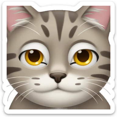 Smirking cat with eyes closed sticker