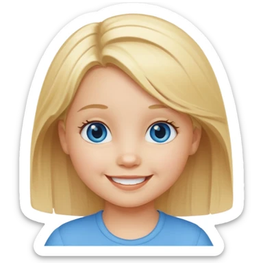 blond hair girl todler emojj sticker