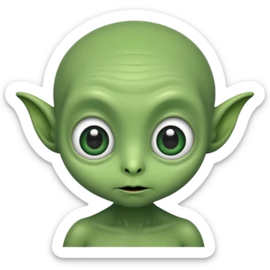 an old cute aliens with a little hair sticker