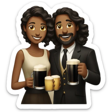 guinness beer couple sticker