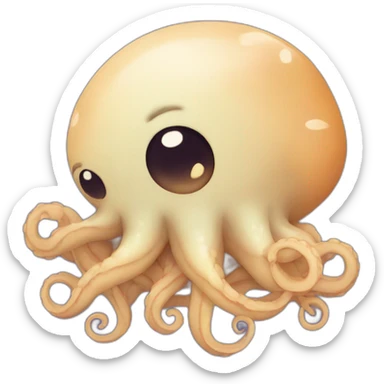 cute kraken cute face sleeping sticker