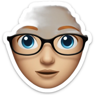 ginger woman with freckles and blue eyes and glasses sticker