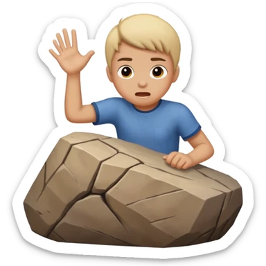 Kid getting hit by a rock sticker