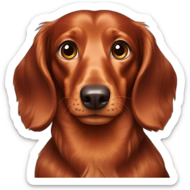 Red long hair dachshund sticker