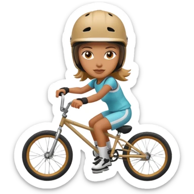BMX rider woman with helmets sticker