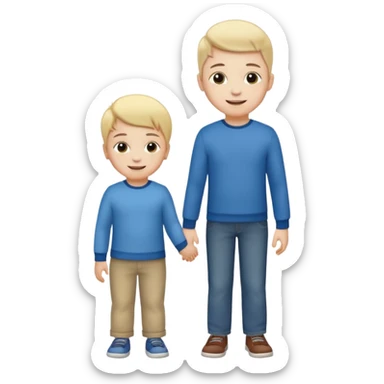small child standing next to a tall child of same sex sticker