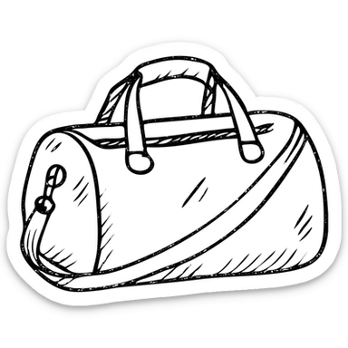 all black duffle bag with black strap sticker