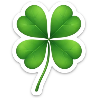 5 leaf clover leaf in black sticker