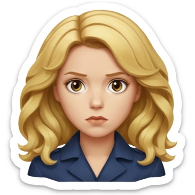 natasha romanoff with blond wavy hair sticker