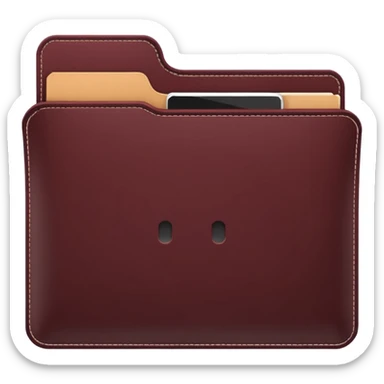 create a dark maroon folder emoji simple with transparent background sticker