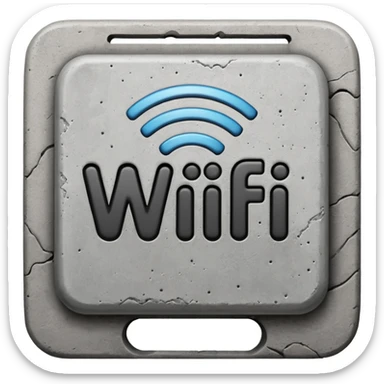 A Block saying "wifi" lying on a street in a quiet village sticker