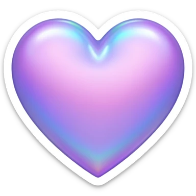 lavender heart with a holographic effect sticker