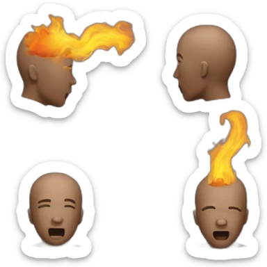 man exhales fire ball sticker