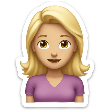 woman with blonde hair making heart with hands sticker