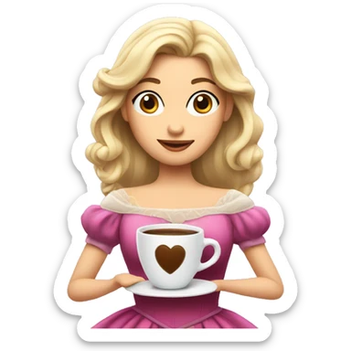 Princess with coffe sticker