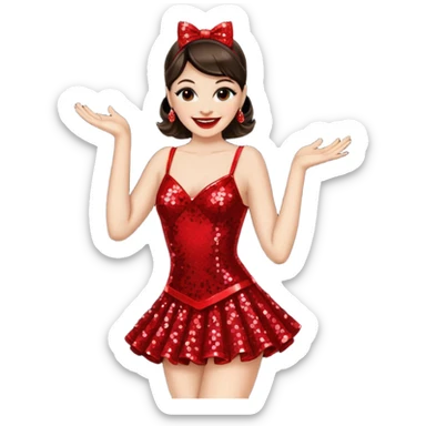 cabaret dancer in red sticker