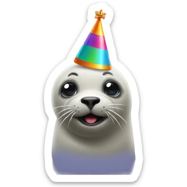 seal with party hat sticker