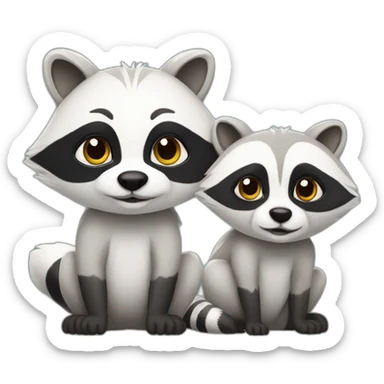 white racoon with normal racoon sticker