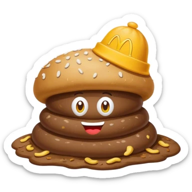 Pile of poop with a McDonald’s hat sticker