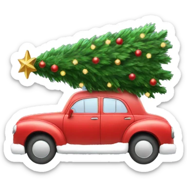 christmas car with tree sticker