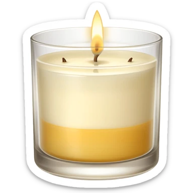 Scented candle, in translucent holder  minimalist style, high detail, still life, 4k sticker