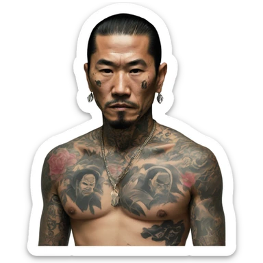 Yakuza tattoo sticker