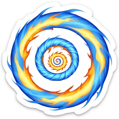 flame in a spiral shape made from blue fire sticker
