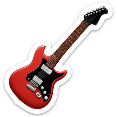 electric guitar emoji red sticker